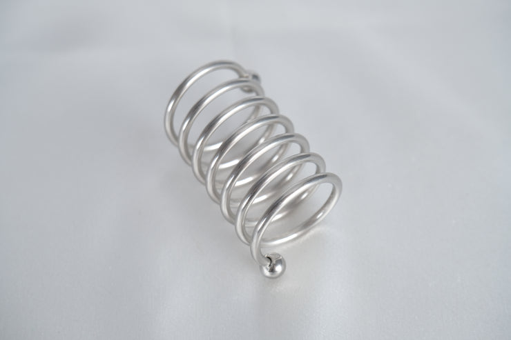 Long Wavy Stainless Steel Penis Ring With 2 Beads