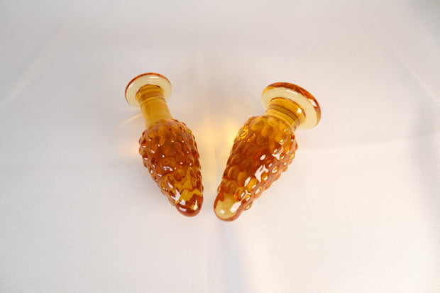 Handcrafted Smooth Amber Brown Glass Anal Butt Plug Sex Toy G-Spot Massager Masturbator Toy