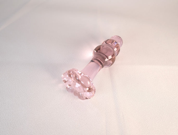 Pink Glass Anal Butt Plug Dildo Beads Anal Trainer Sex Toys for Men Women