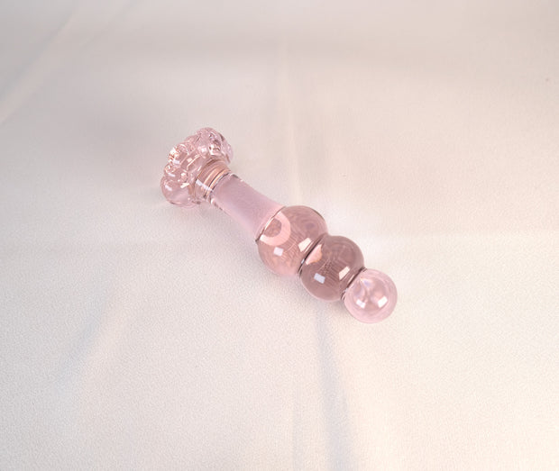 Pink Glass Anal Butt Plug Dildo Beads Anal Trainer Sex Toys for Men Women