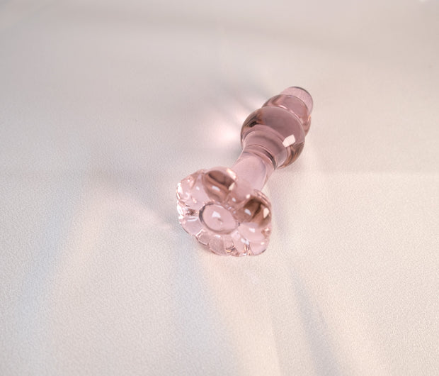 Pink Glass Anal Butt Plug Dildo Beads Anal Trainer Sex Toys for Men Women