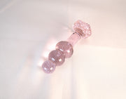 Pink Glass Anal Butt Plug Dildo Beads Anal Trainer Sex Toys for Men Women