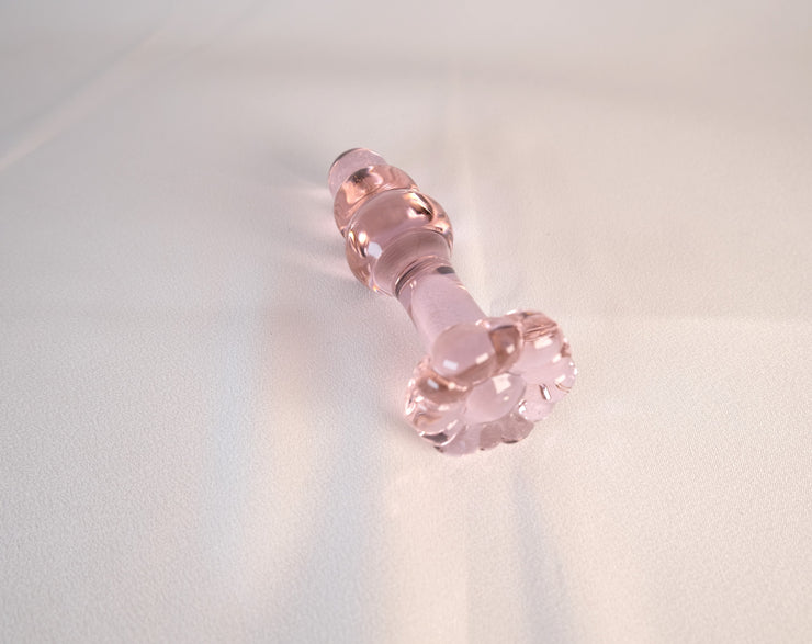 Pink Glass Anal Butt Plug Dildo Beads Anal Trainer Sex Toys for Men Women