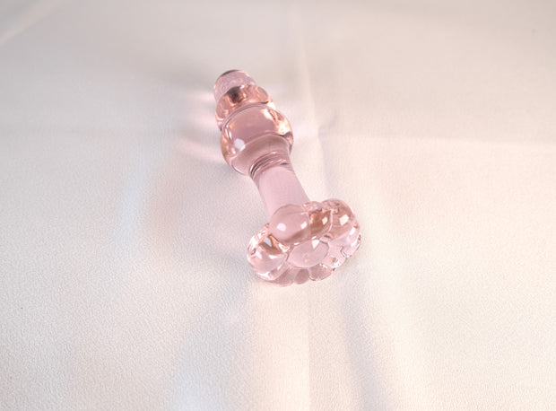 Pink Glass Anal Butt Plug Dildo Beads Anal Trainer Sex Toys for Men Women