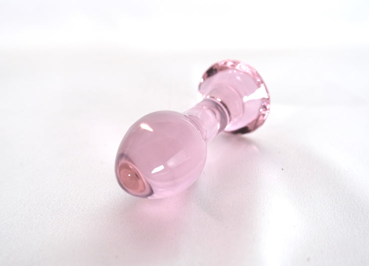 Pink Black Crystal Glass Anal Plug Butt Plug G Spot Anus Masturbation Sex Toy