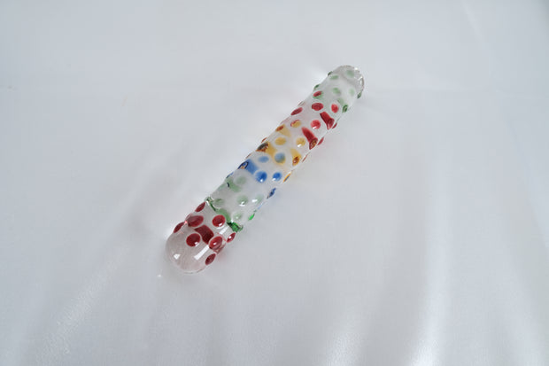 Colorful Glass Dildo Anal Butt Plug G-Spot Stimulator Massager