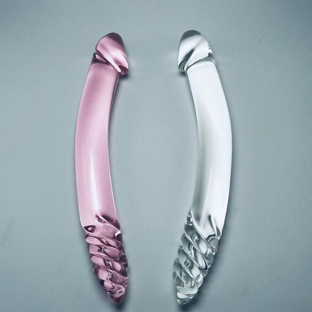 New Design Pink Clear Glass Anal Butt Plug Dildo Anal Trainer Sex Toys Men Women