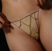 Women's Crystal Rhinestone Bar & Lingerie Set Gift USA