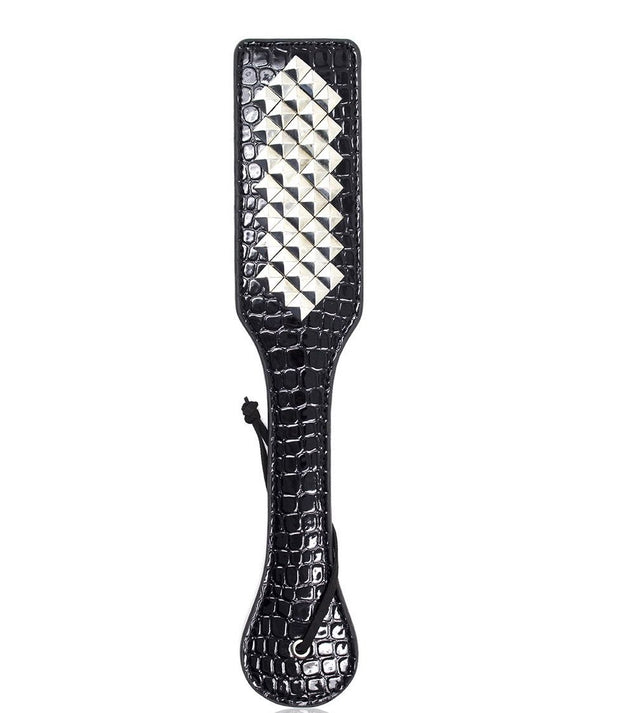 Leather Paddle Slapper with Spikes – Double Strap, Heavy-Duty Design for Impact Play