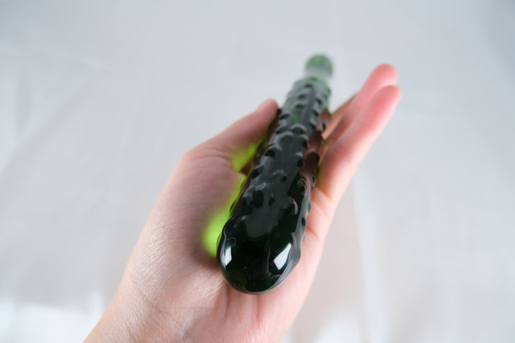 Glass Cucumber Shape Dildos Butt Plug