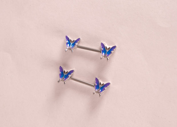 Butterfly Jewelry Straight Nipple Barbell