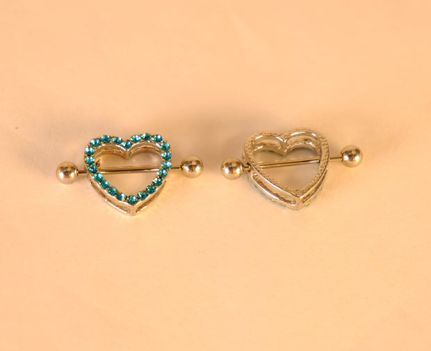 Luxury Diamond Heart Nipple Barbell Ring