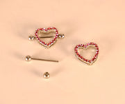 Luxury Diamond Heart Nipple Barbell Ring