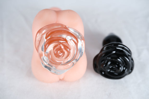Rose Glass Butt Plug