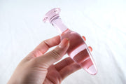 Pink Glass Crystal Anal Butt Plug