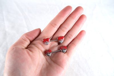 Red Heart Nipple Ring