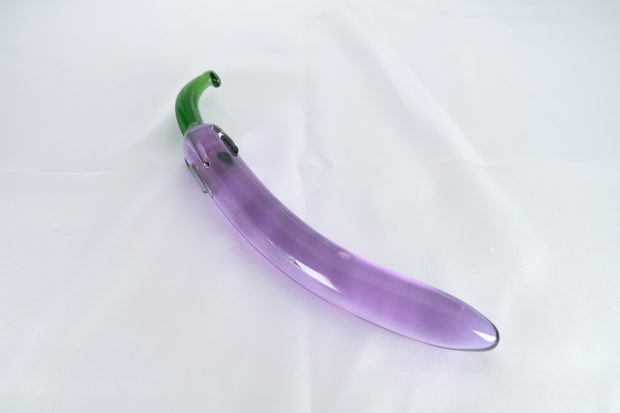 Glass Vegetable Eggplant Shape Dildos