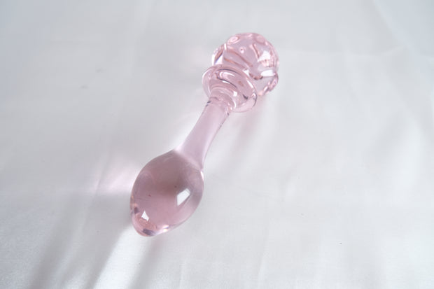 Rose Glass Flower Butt Plug