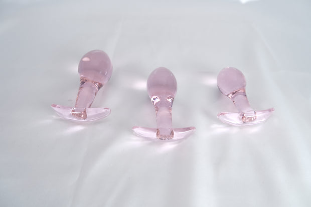 T-Pink Glass Butt Plug