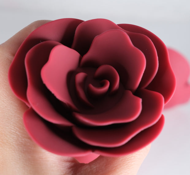Red Rose Silicone Butt Plug