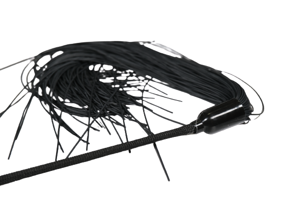 Black Whip Flogger With Beads