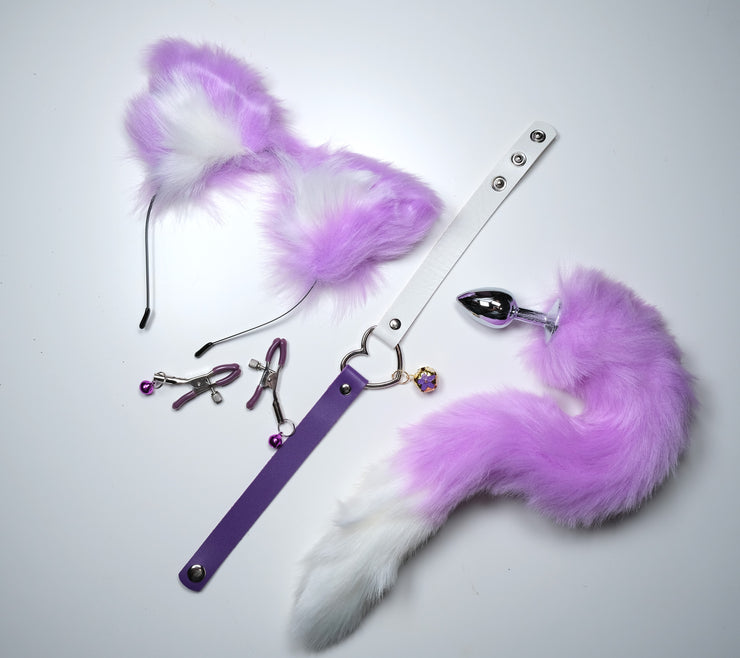 Light Purple Pet Play Bell Sex Toys Set