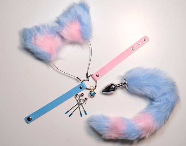 Blue Pink Pet Play Bell Sex Toys Set